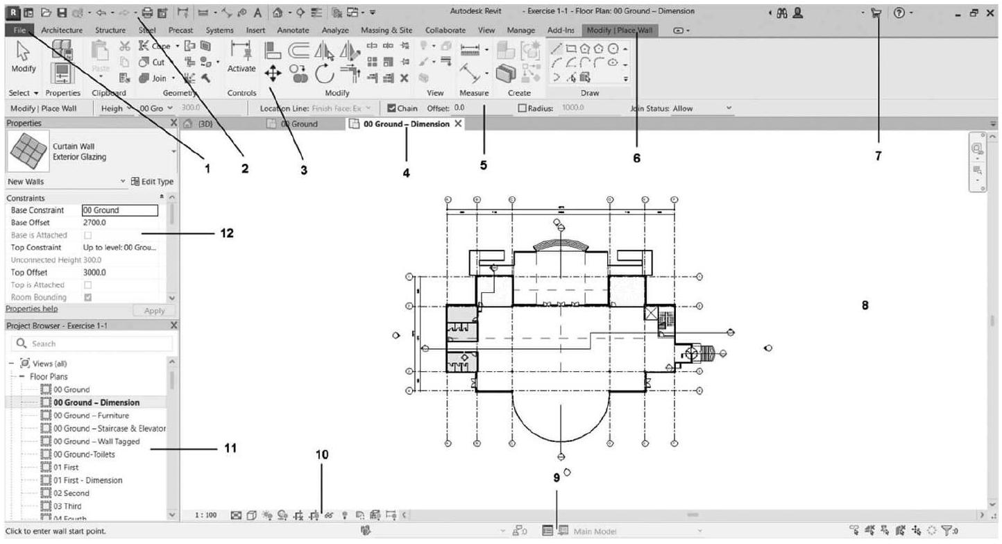 Vista general de la interfaz de Revit 2025